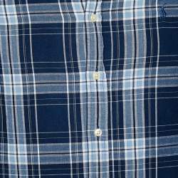 Pre Owned Ralph Lauren Blue Checkered Cotton Button Front Shirt L