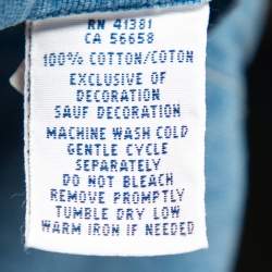 Pre Owned Ralph Lauren Light Blue Denim Button Front Short Sleeve Shirt XL