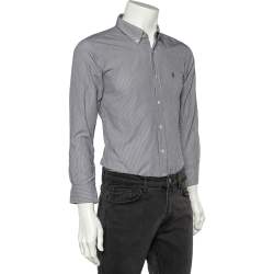 Pre Owned Ralph Lauren Monochrome Striped Cotton Classic Fit Shirt S