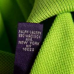 Pre Owned Ralph Lauren Green Cotton Pique Tailored Fit Polo T-Shirt M