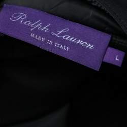Pre Owned Ralph Lauren Black Synthetic Zip Front Jacket L