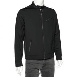 Pre Owned Ralph Lauren Black Synthetic Zip Front Jacket L