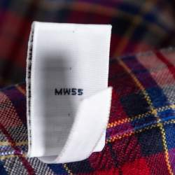 Pre Owned قميص رالف لورين قطن كاروهات أحمر أزرار أمامية مقاس كبير (لارج) 