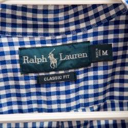 Pre Owned Ralph Lauren Blue Checked Cotton Button Down Classic Fit Shirt M