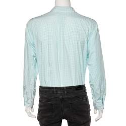 Pre Owned Ralph Lauren Green and White Check Cotton Long Sleeve Button Down Shirt XL