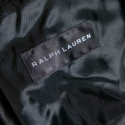 مملوكة مسبقًا جاكيت رالف لورين بومبر جلد أسود سحاب أمامي مقاس كبير (لارج)