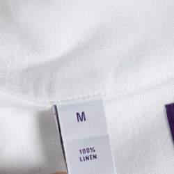 مملوكة مسبقًا Ralph Lauren White Linen Button Front Shirt M