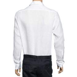 مملوكة مسبقًا Ralph Lauren White Linen Button Front Shirt M