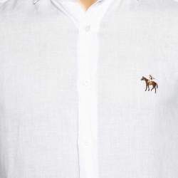 مملوكة مسبقًا Ralph Lauren White Linen Button Front Shirt M