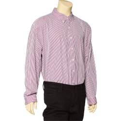Pre Owned Ralph Lauren Purple Striped Cotton Button Front Shirt 3XB