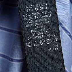 Pre Owned Ralph Lauren Blue Striped Cotton Button Front Shirt M