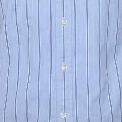 Pre Owned Ralph Lauren Blue Striped Cotton Button Front Shirt M