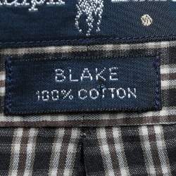 Pre Owned Ralph Lauren Brown Checkered Cotton Button Down Blake Shirt M