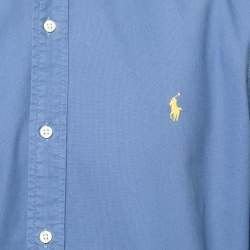Pre Owned Ralph Lauren Blue Cotton Classic Fit Button Down Shirt XL