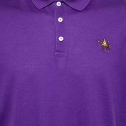 Pre Owned Ralph Lauren Purple Cotton Pique Short Sleeve Polo T-Shirt XXL
