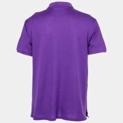 Pre Owned Ralph Lauren Purple Cotton Pique Short Sleeve Polo T-Shirt XXL