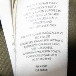 Pre Owned قميص رالف لورين داون كاستم قطن أخضر قصة مجسمة مقاس كبير جداً ( إكس لارج )