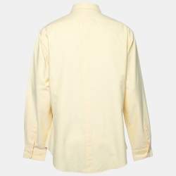Pre Owned Ralph Lauren Yellow Cotton Custom Fit Button Front Shirt XXL