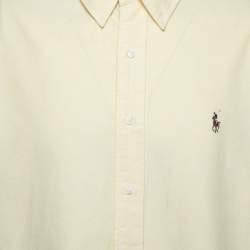 Pre Owned Ralph Lauren Yellow Cotton Custom Fit Button Front Shirt XXL