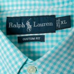 Pre Owned Ralph Lauren Green Checkered Cotton Button Front Shirt XL
