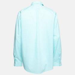 Pre Owned Ralph Lauren Green Checkered Cotton Button Front Shirt XL