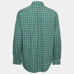 Pre Owned Ralph Lauren Green Checkered Cotton Button Front Shirt L