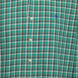 Pre Owned Ralph Lauren Green Checkered Cotton Button Front Shirt L