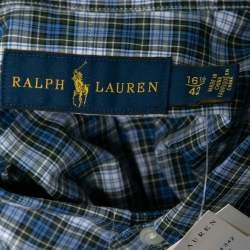 Pre Owned Ralph Lauren Blue Checked Cotton Button Down Shirt XL