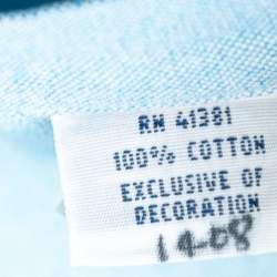 مملوكة مسبقًا قميص رالف لورين قطن أزرق بأزرار سفلية بأكمام قصيرة مقاس كبير جداً ( إكس لارج )