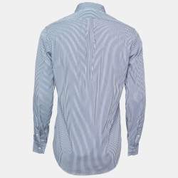 Pre Owned Ralph Lauren Blue Striped Cotton Long Sleeve Shirt S