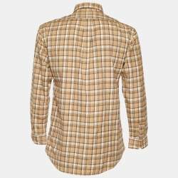 Pre Owned Ralph Lauren Beige Check Print Cotton Full Sleeves Shirt XL