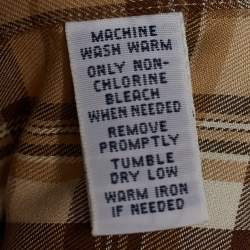 Pre Owned Ralph Lauren Beige Check Print Cotton Full Sleeves Shirt XL