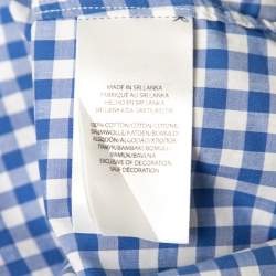 Pre Owned قميص رالف لورين قطن كاروهات أزرق بقصة رفيعة مقاس متوسط - ميديوم