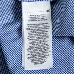 Pre Owned Ralph Lauren Blue Check Print Synthetic Classic Fit Performance Shirt M