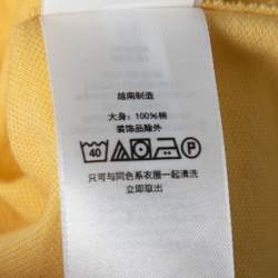 Pre Owned Ralph Lauren Yellow Featherweight Mesh Cotton Long Sleeve Polo Shirt M