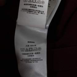 Pre Owned Ralph Lauren Maroon Featherweight Mesh Cotton Long Sleeve Shirt L