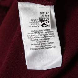 Pre Owned Ralph Lauren Maroon Featherweight Mesh Cotton Long Sleeve Shirt L
