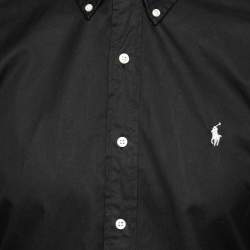 مملوكة مسبقًا Ralph Lauren Black Cotton Slim Fit Button Front Shirt M