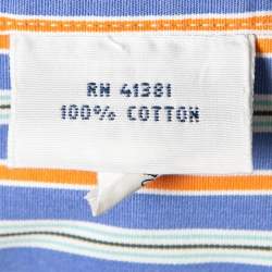 Pre Owned Ralph Lauren Blue Striped 120's Poplin Button Down Shirt M