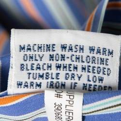Pre Owned Ralph Lauren Blue Striped 120's Poplin Button Down Shirt M