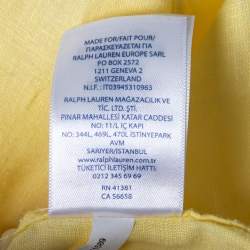 Pre Owned Ralph Lauren Yellow Ocean Wash Linen Slim Fit Button Down Shirt S