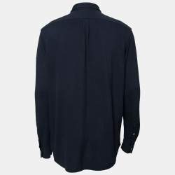 Pre Owned Ralph Lauren Navy Blue Cotton Pique Long-Sleeve Polo Shirt L   
