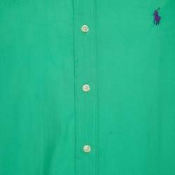 Ralph Lauren Green Cotton Button Front Shirt L