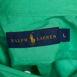Ralph Lauren Green Cotton Button Front Shirt L