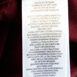 Pre Owned Ralph Lauren Burgundy Featherweight Cotton Mesh Button Front Shirt M