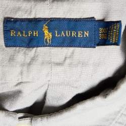 Pre Owned Ralph Lauren Chalk Grey Cotton Button Front Shirt 3XL