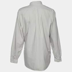 Pre Owned Ralph Lauren Chalk Grey Cotton Button Front Shirt 3XL