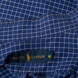 Pre Owned Ralph Lauren Blue Checked Patterned Cotton Button Down Shirt M