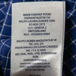 Pre Owned Ralph Lauren Blue Checked Patterned Cotton Button Down Shirt M