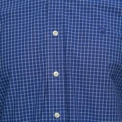 Pre Owned Ralph Lauren Blue Checked Patterned Cotton Button Down Shirt M